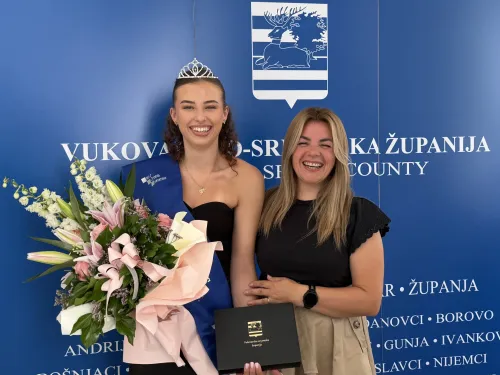 Vukovarsko-srijemska županija: Prva pratilja Miss sporta Hrvatske Lea Turkalj na prijemu u Vukovarsko-srijemskoj županiji