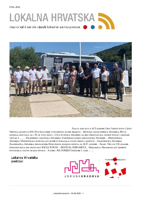 Besplatno se pretplatite na ISSUU izdanje. Izdvajamo: Udruga gradova RH, Splitsko-dalmatinska županija, Krapinsko-zagorska županija, Međimurska županija, Zagrebačka županija, Sisak, Makarska, Ivanec, Vela Luka, Karlovac, Velika Gorica, Samobor, Kutina, Opuzen, Cres, Dubrava, Stari Jankovci, Kaštela, Solin, Vrlika, Klis, Petrijevci, Nerežišća,