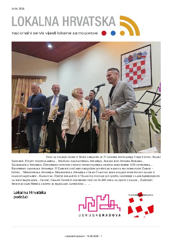 Besplatno se pretplatite na ISSUU izdanje. Izdvajamo: Samobor, Splitsko-dalmatinska županija, Zagrebačka županija, Krapinsko-zagorska županija, Međimurska županija, Karlovac, Gospić, Zaprešić, Hvar, Kaštela, Kutina, Ivanec, Zabok, Vela Luka, Petrijevci, Sisak, Drniš, Cres, Lovas, Nerežišća, Solin, Vodice, Makarska, Duga Resa, Dubrava, Fužine,