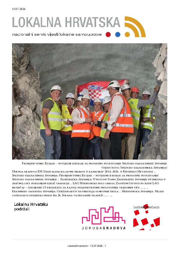 Besplatno se pretplatite na ISSUU izdanje. Izdvajamo: Udruga gradova RH, Splitsko-dalmatinska županija, Zagrebačka županija, LAG Međimurski doli i bregi, Krapinsko-zagorska županija, Međimurska županija, Opuzen, Karlovac, Sisak, Ivanec, Klis, Vela Luka, Kaštela, Cres, Kutina, Makarska, Zabok, Drniš, Dubrava, Blato, Lovas, Samobor, Hvar, Velika Gorica, Zaprešić, Nerežišća,